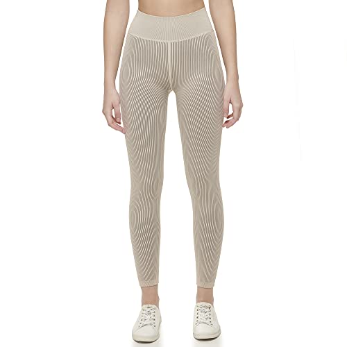 Calvin Klein Damen Gerippte 7/8-Tight mit hoher Taille Leggings, Nu Beige, M von Calvin Klein