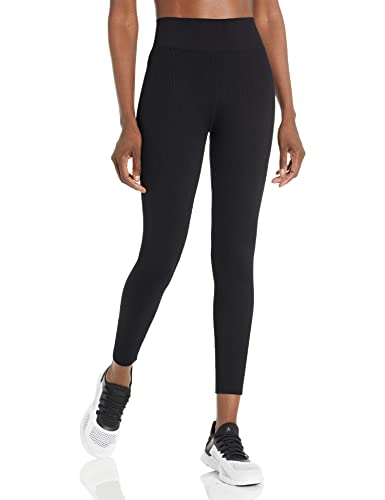 Calvin Klein Damen Gerippte hohe Taille 7/8 Tight Leggings, Schwarze, Dicke Rippe, Groß von Calvin Klein