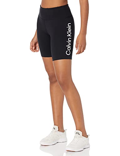 Calvin Klein Damen High Waist Bike Shorts, Schwarz, Mittel von Calvin Klein