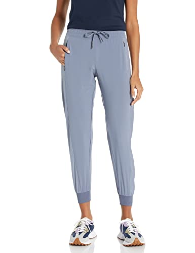 Calvin Klein Performance Damen Shine Blocked Woven Jogger Lässige Hose, Stahl, Groß von Calvin Klein