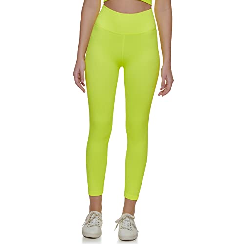 Calvin Klein Performance Damen Thin Rib High Waist 7/8 Leggings, Lime Volt, X-Groß von Calvin Klein