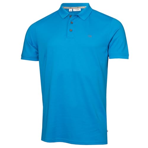 Calvin Klein Planet Friendly Herren-Poloshirt, feuchtigkeitsableitend, superweich, Blau, L von Calvin Klein