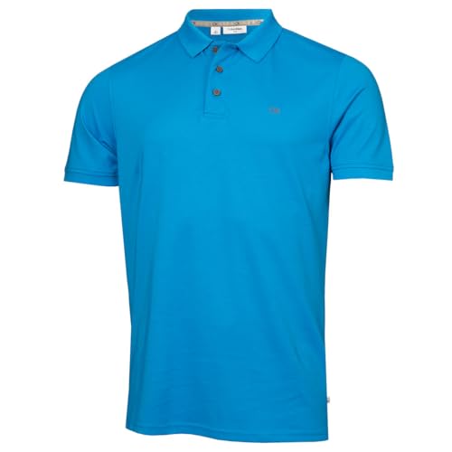 Calvin Klein Planet Friendly Herren-Poloshirt, feuchtigkeitsableitend, superweich, Blau, M von Calvin Klein