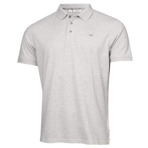 Calvin Klein Herren Planet Feuchtigkeit Wicking Superpolohemd - Silber - L von Calvin Klein