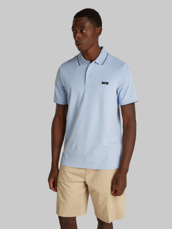 Calvin Klein Poloshirt STRETCH PIQUE TIPPING POLO mit Streifendetail am Kragen von Calvin Klein