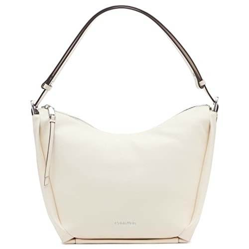 Calvin Klein Prism Hobo Schultertasche mit Reißverschluss, Cherub White, Einheitsgröße von Calvin Klein