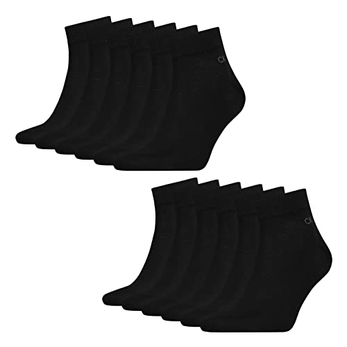 Calvin Klein Quarter Sneaker Socken Herren Kurzsocke 4 Paar, Farbe:Black, Socken & Strümpfe:39-42 von Calvin Klein