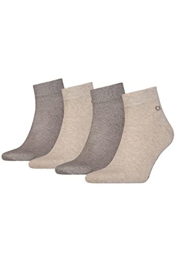 Calvin Klein Quarter Sneaker Socken Herren Kurzsocke 4 Paar, Farbe:Brown Melange, Socken & Strümpfe:39-42 von Calvin Klein