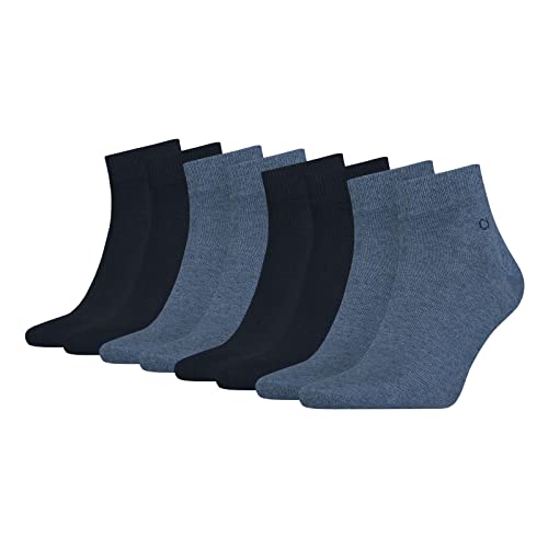 Calvin Klein Quarter Sneaker Socken Herren Kurzsocke 4 Paar, Farbe:Denim Melange, Socken & Strümpfe:39-42 von Calvin Klein