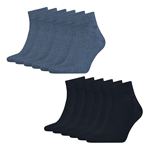 Calvin Klein Quarter Sneaker Socken Herren Kurzsocke 4 Paar, Farbe:Denim Melange, Socken & Strümpfe:43-46 von Calvin Klein