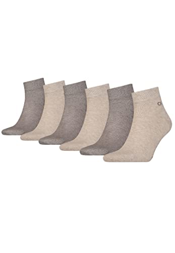 Calvin Klein Quarter Sneaker Socken Herren Kurzsocke 6 Paar, Farbe:Brown Melange, Socken & Strümpfe:43-46 von Calvin Klein