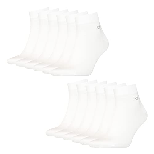 Calvin Klein Quarter Sneaker Socken Herren Kurzsocke 6 Paar, Farbe:White, Socken & Strümpfe:39-42 von Calvin Klein