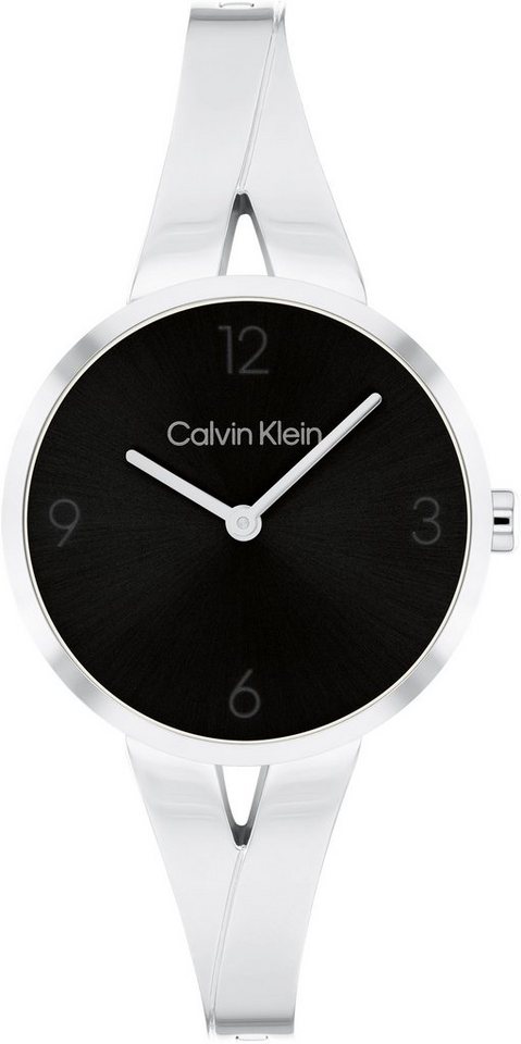 Calvin Klein Quarzuhr SCULPTURAL 25100026, Armbanduhr, Damenuhr, Mineralglas, Edelstahlarmband von Calvin Klein