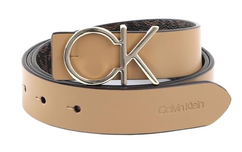 Calvin Klein Re-Lock CK Rev Belt 30MM W95 Safari Canvas/Brown Mono von Calvin Klein