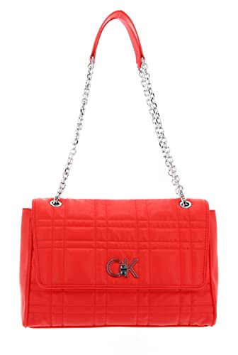 Calvin Klein Damen RE-Lock Quilt Shoulder Bag LG K60K609884 Taschen, Orange (Deep Orange) von Calvin Klein