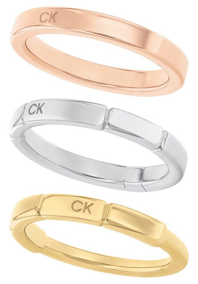 Calvin Klein Ring-Set Multipack Schmuck Edelstahl Fingerringe Ringset Damenringe SQUARES (Set, 3-tlg) von Calvin Klein