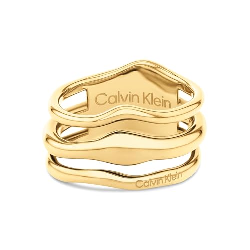Calvin Klein Ring für Damen Kollektion CK WAVY in Gelbgold - 35000723C von Calvin Klein
