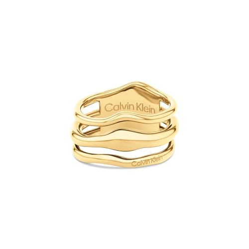 Calvin Klein Ring für Damen Kollektion CK WAVY in Gelbgold - 35000723E von Calvin Klein