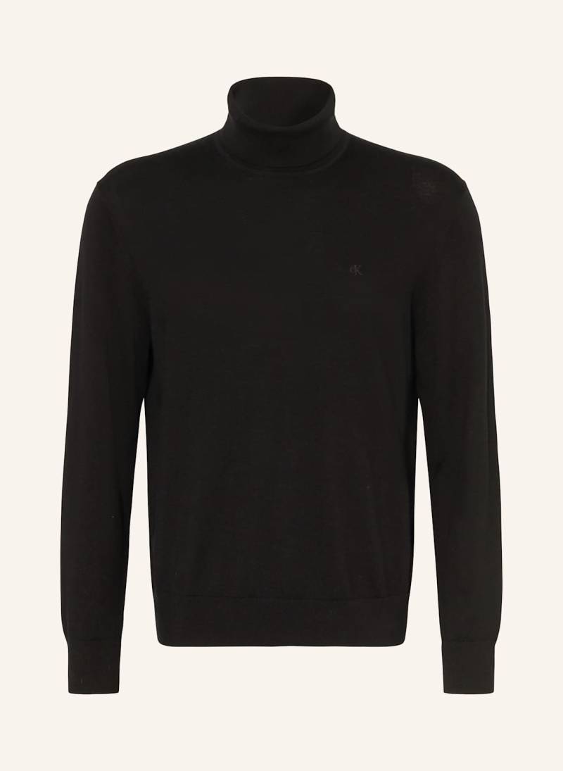 Calvin Klein Rollkragenpullover Aus Merinowolle schwarz von Calvin Klein