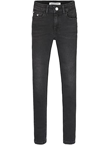 Calvin Klein Mädchen Jeanshose Super Skinny MR ESS Ebony Stretch 14 Jahre Schwarz von Calvin Klein