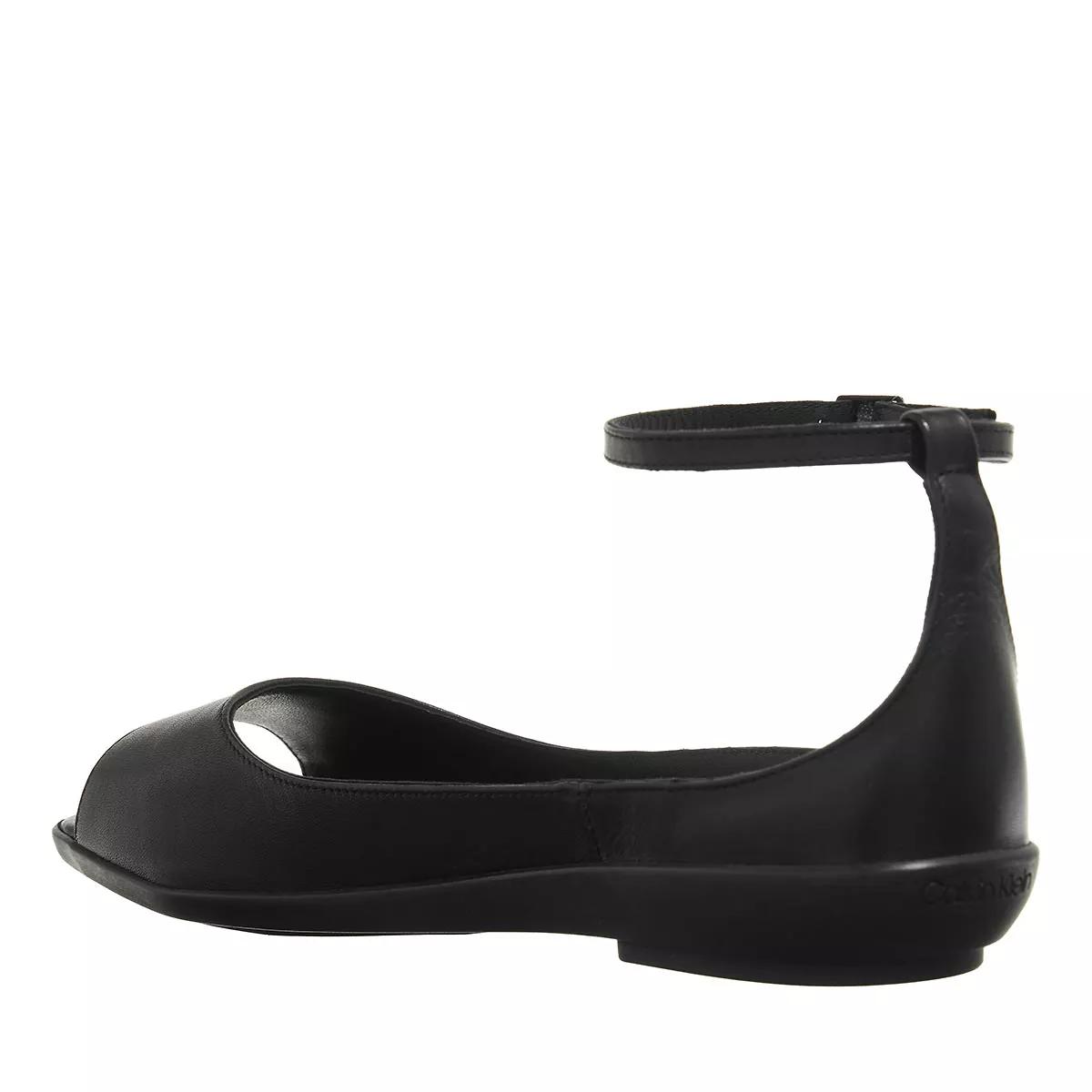 Calvin Klein Sandalen & Sandaletten - Peep Toe Ballerina Lth - Gr. 37 (EU) - in Schwarz - für Damen von Calvin Klein