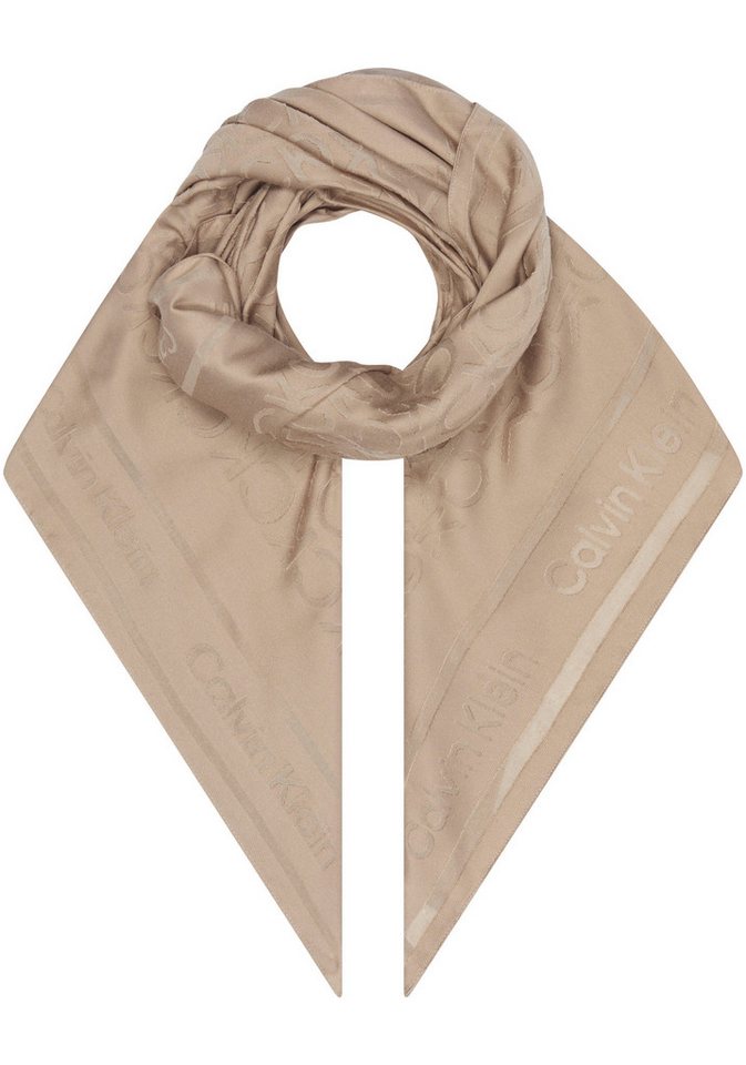 Calvin Klein Schal BURNOUT MONOGRAM SCARF, CK-Muster, Quadratisches Format von Calvin Klein