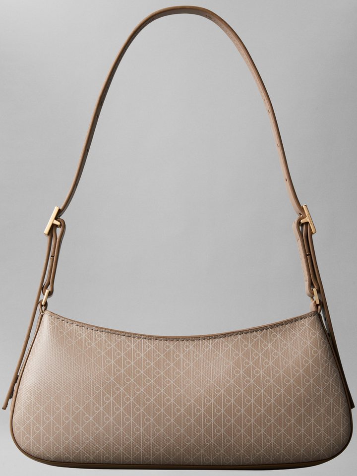 Calvin Klein Schultertasche EMBLEM AOP SMALL SHOULDER BAG, Damen Umhängetasche, Tragetasche Handtasche mit CK-Logodruck von Calvin Klein