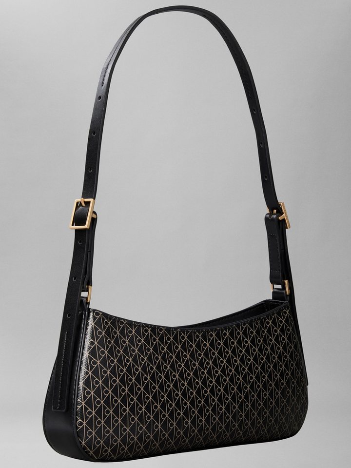 Calvin Klein Schultertasche EMBLEM AOP SMALL SHOULDER BAG, Damen Umhängetasche, Tragetasche Handtasche mit CK-Logodruck von Calvin Klein