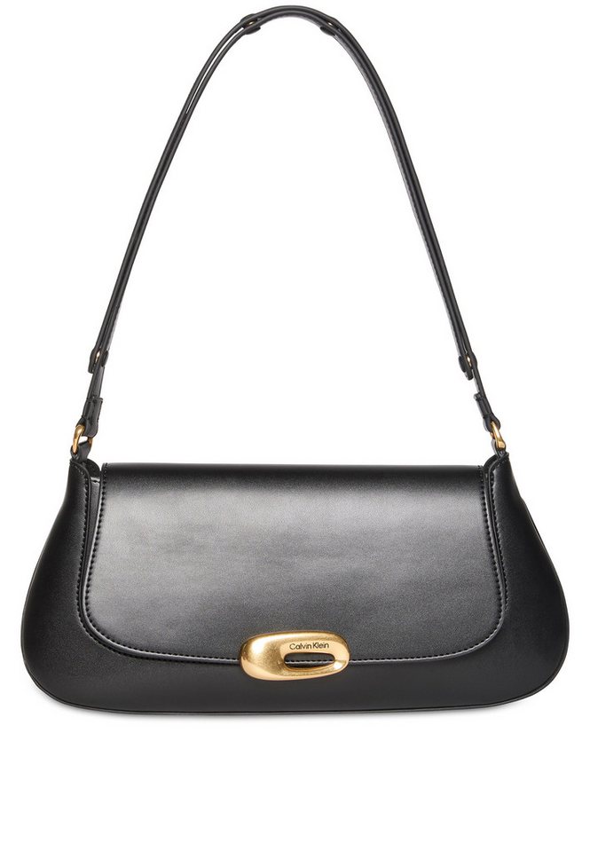 Calvin Klein Schultertasche HARDWARE FLAP SHOULDER BAG, Damen Handtasche, Tragetasche mit eingraviertem Logo von Calvin Klein