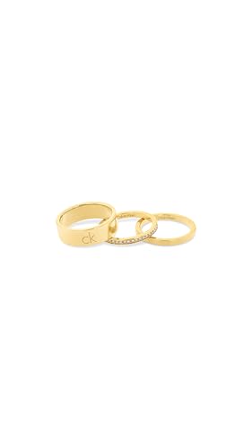 Calvin Klein Set aus 3 Ringen für Damen Kollektion CK TRIO In Gelbgold verziert mit Kristallen - 35000795E von Calvin Klein