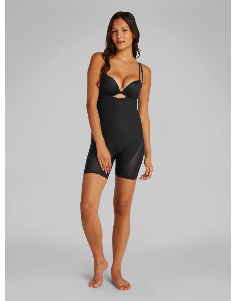 Calvin Klein - Shapewear - Figurformender Body im Shorts-Design aus nicht verrutschendem, festem Netzstoff in Schwarz von Calvin Klein