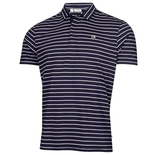 Calvin Klein Herren Silverstone Golf-Poloshirt - Abendblau/Weiß - XXL von Calvin Klein