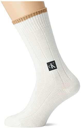 Calvin Klein Socks Men's CKJ Men 1P ICON Patch Crew Sock, White, ONE Size von Calvin Klein