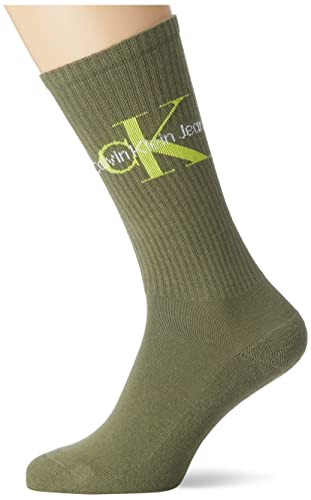 Calvin Klein Socks Men's CKJ Men 1P Rib Crew Sock, Burnt Olive, ONE Size von Calvin Klein