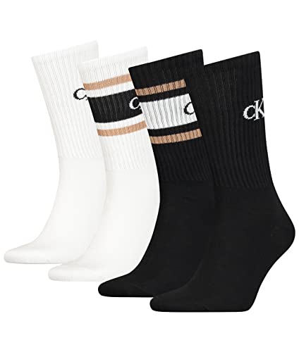 Calvin Klein Socks Men's CKJ Men 4P Sport Logo TIN GIFTBOX Crew Sock, Black Combo, ONE Size von Calvin Klein