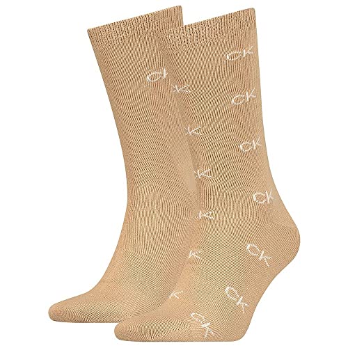 Calvin Klein Socks Men's Men 2P CK All Over CLSSC Sock, tavertine, ONE Size von Calvin Klein