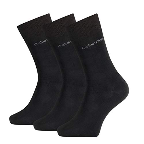 Calvin Klein Herren Socken Crew Combed Flat Knit Eric Socks, Schwarz, Einheitsgröße Große Größen von Calvin Klein