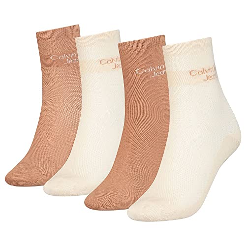 Calvin Klein Socks Women's CKJ Women 4P TIN MESH GIFTBOX Short Sock, Camel Combo, ONE Size von Calvin Klein