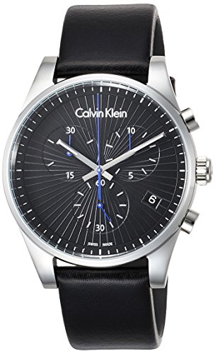 Calvin Klein Herren Chronograph Quarz Uhr mit Leder Armband K8S271C1 von Calvin Klein