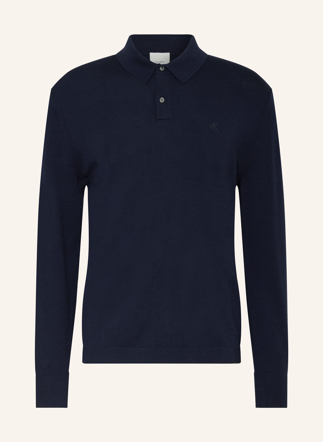 Calvin Klein Strick-Poloshirt blau von Calvin Klein
