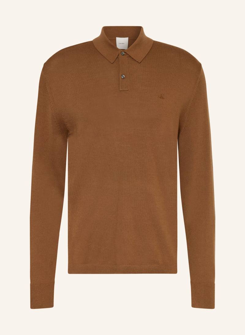 Calvin Klein Strick-Poloshirt braun von Calvin Klein
