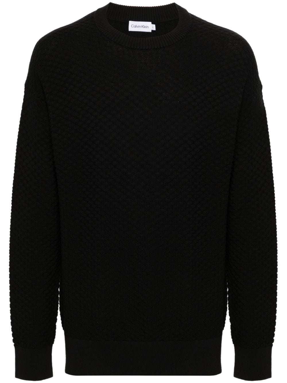 Calvin Klein Strickpullover mit Wabenmuster - Schwarz von Calvin Klein