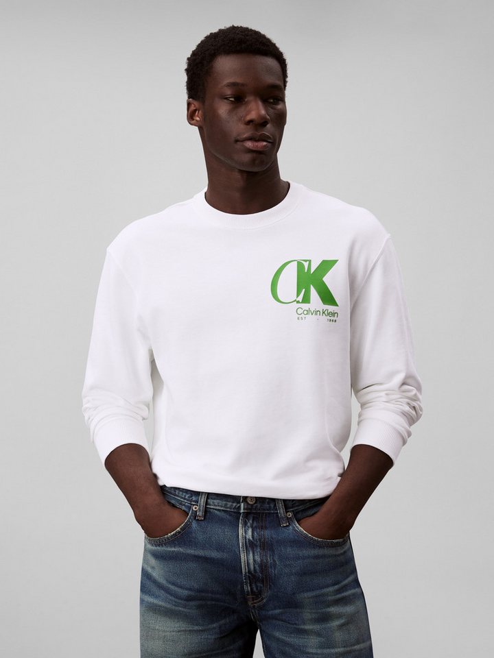 Calvin Klein Sweatshirt LS EU 350TERRY CK OVERLAP GRAPHI Rundhalsausschnitt, regular fit von Calvin Klein