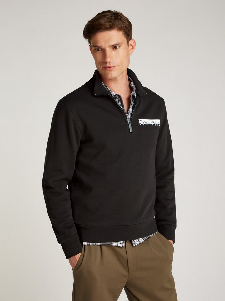 Calvin Klein Sweatshirt NY CHEST BOX LOGO Q-ZIP von Calvin Klein