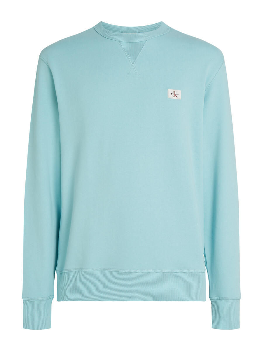 Calvin Klein - Sweatshirt aus Baumwollfrottee mit Aufnäher blau - Gr. - XXL von Calvin Klein