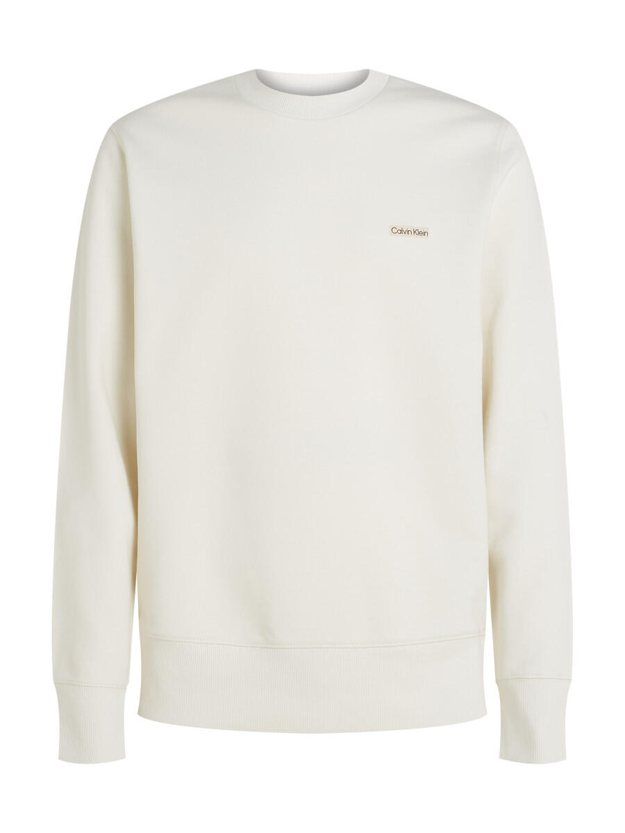 Calvin Klein - Sweatshirt aus Baumwollfrottee mit Aufnäher weiß - Gr. - XXL von Calvin Klein