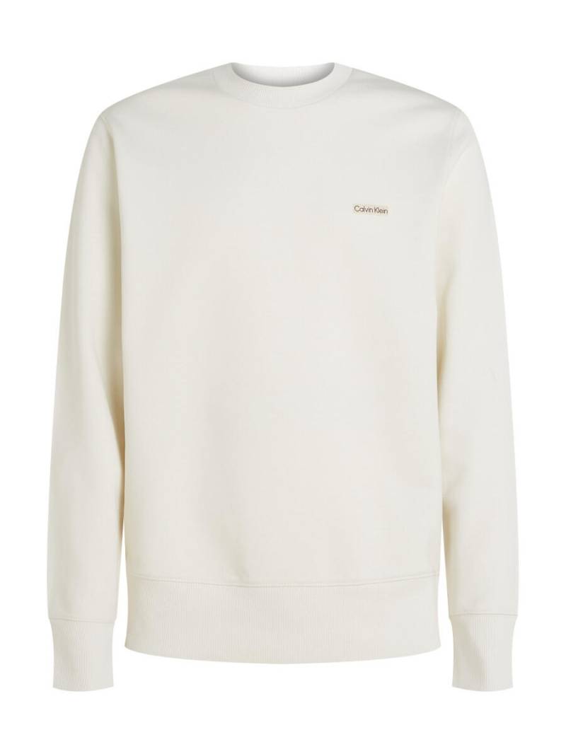 Calvin Klein - Sweatshirt aus Baumwollfrottee mit Aufnäher weiß - Gr. - XXL von Calvin Klein