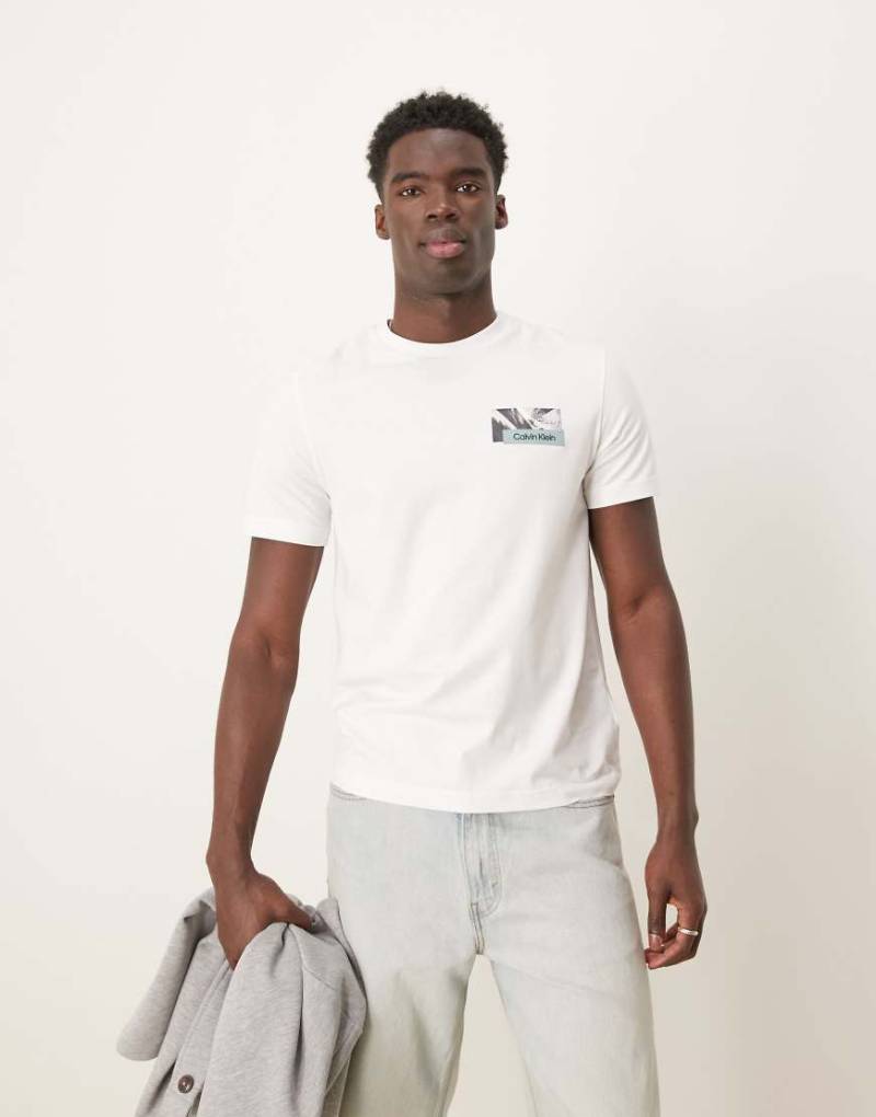 Calvin Klein - T-Shirt in Weiß mit Rücken-Grafik von Calvin Klein