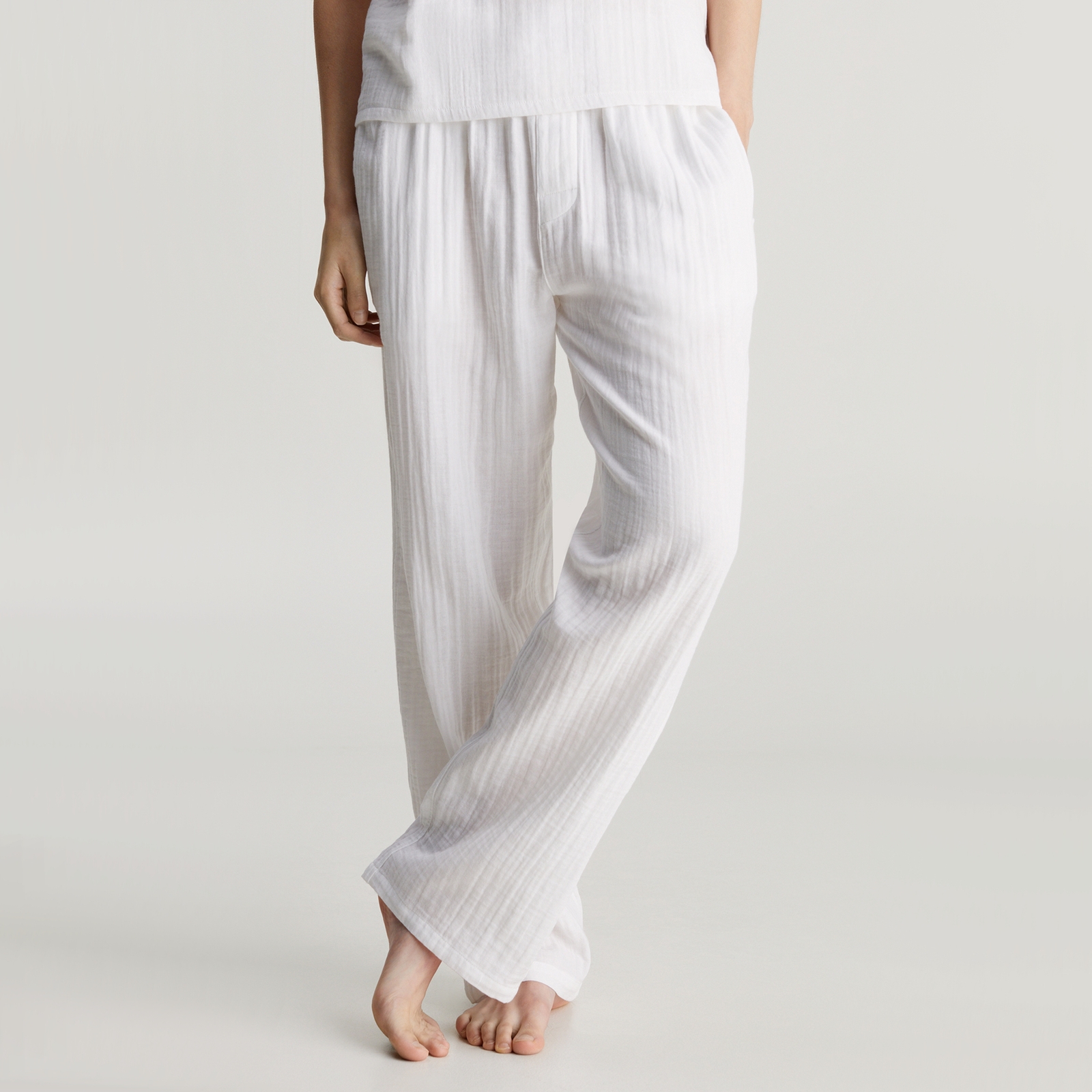 Calvin Klein Textured Cotton-Gauze Sleep Pants - M von Calvin Klein