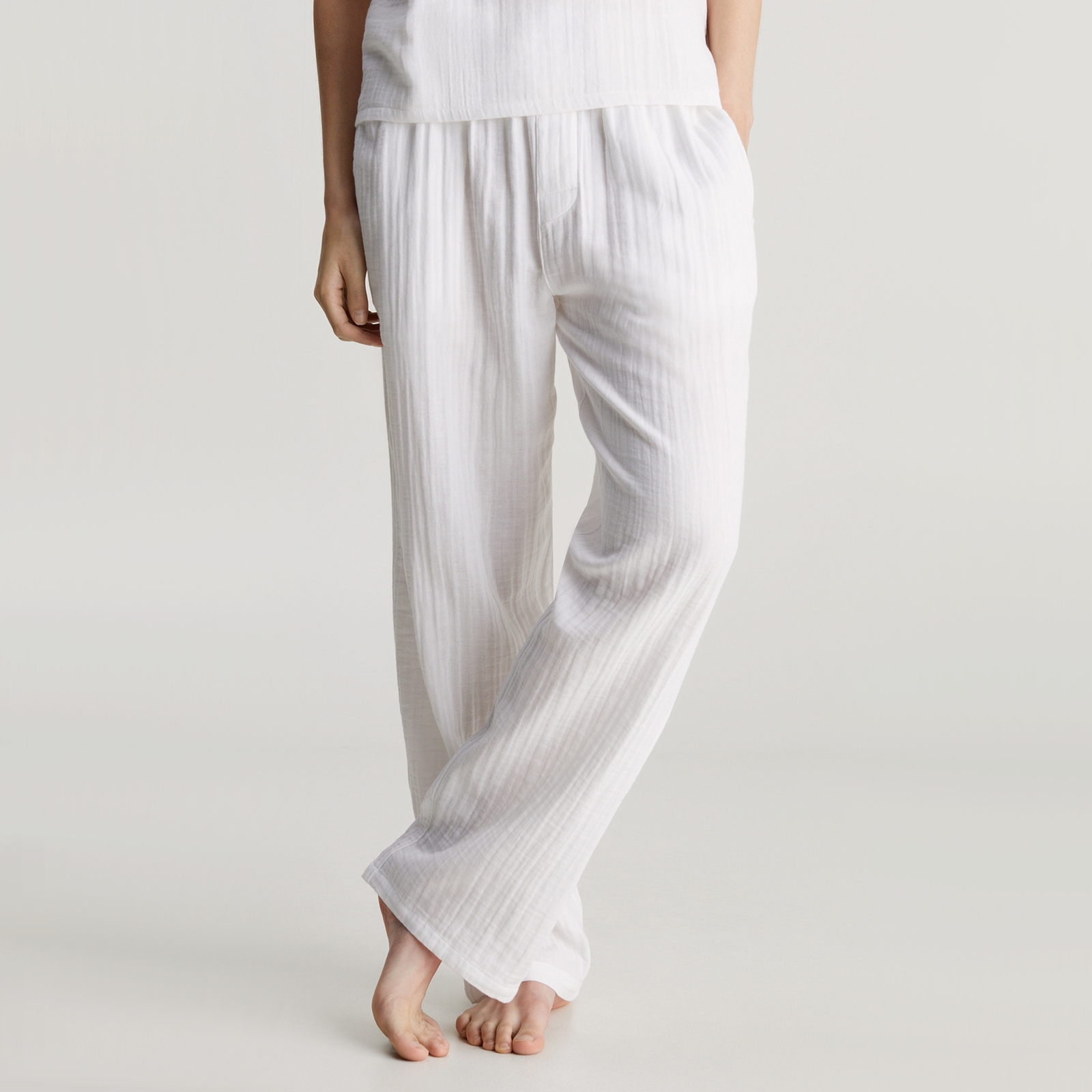 Calvin Klein Textured Cotton-Gauze Sleep Pants - S von Calvin Klein